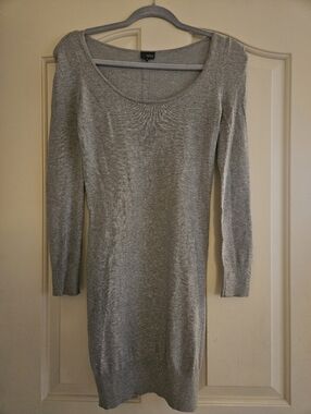 Sparkle & Fade Grey Scoop Neck Knit Dress